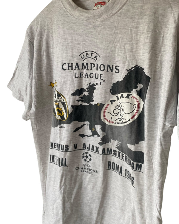 1996 UEFA Champions League Final Juventus vs Ajax graphic tee Size M
