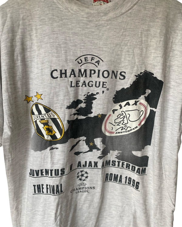 1996 UEFA Champions League Final Juventus vs Ajax graphic tee Size M