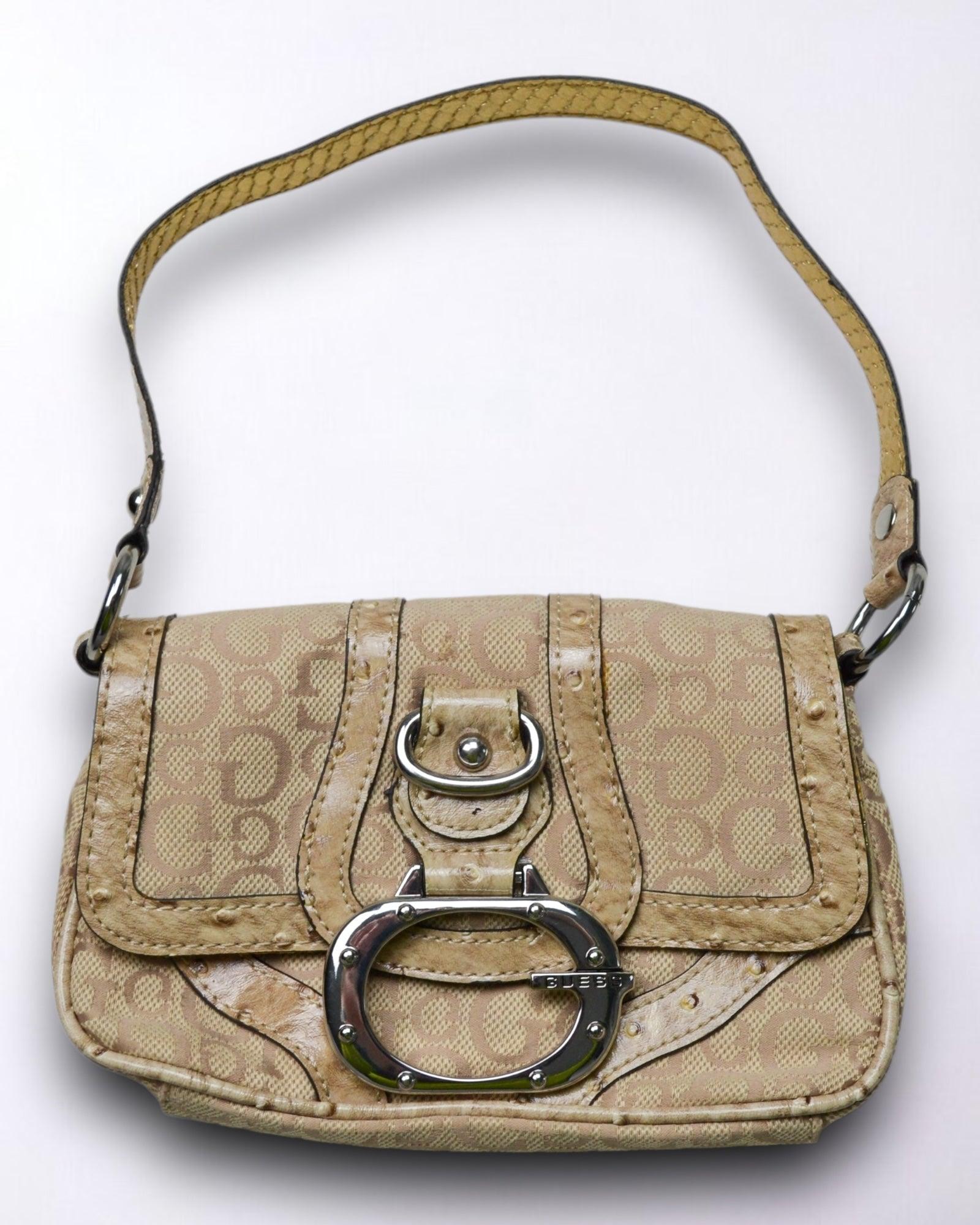 Vintage Guess Bag | Beige Y2K Monogram Shoulder bag – Lyons way