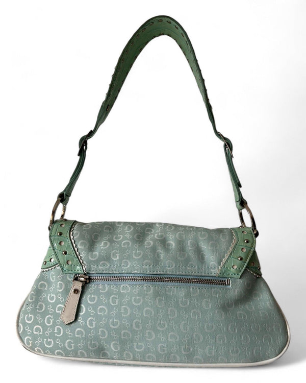 Vintage Guess Bag Blue/ Green Y2K by Guess - BAG available on lyonsway.com for 135.00 . Perfect for ABOVE €125, BABY BLUE, BLUE, GREEN, GUESS .