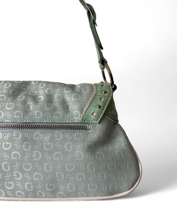 Vintage Guess Bag Blue/ Green Y2K by Guess - BAG available on lyonsway.com for 135.00 . Perfect for ABOVE €125, BABY BLUE, BLUE, GREEN, GUESS .