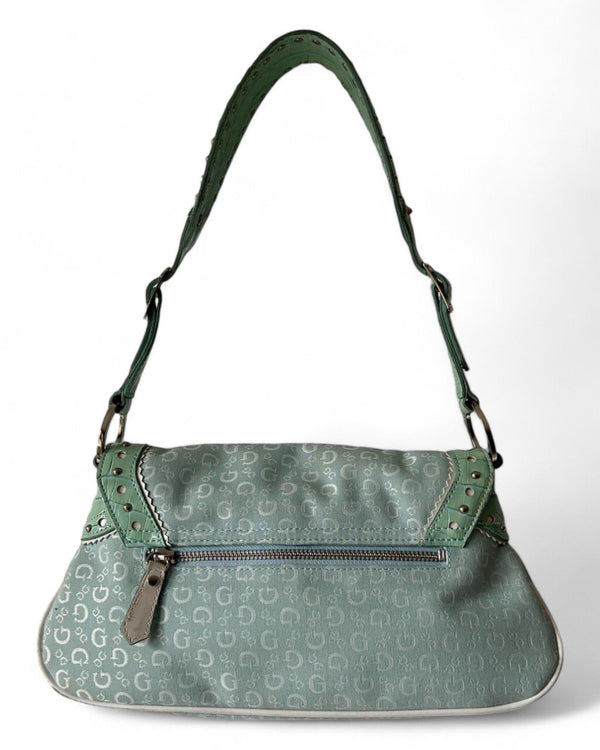 Vintage Guess Bag Blue/ Green Y2K by Guess - BAG available on lyonsway.com for 135.00 . Perfect for ABOVE €125, BABY BLUE, BLUE, GREEN, GUESS .