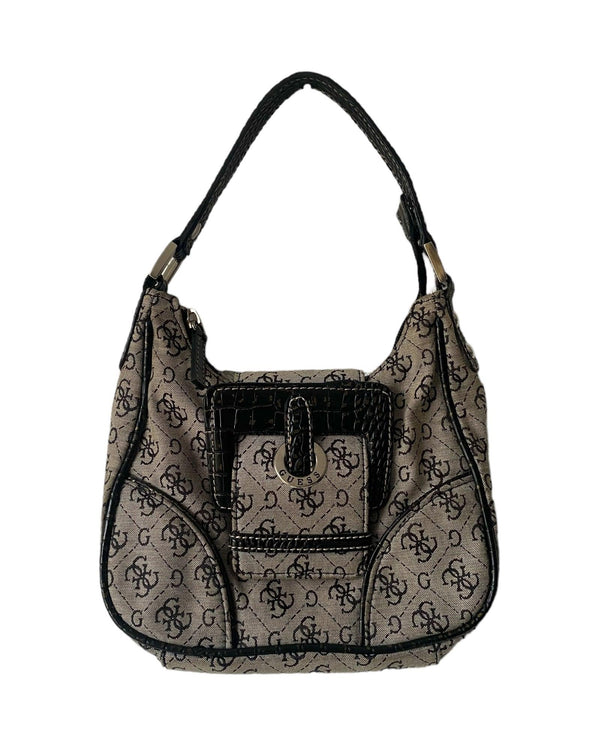 Vintage Guess Bag Monogram Grey Black Retro by Lyons way | Online Handpicked Vintage Clothing Store - retro guess bag available on lyonsway.com for 85.00 . Perfect for GREY, GUESS, €75-€100 .