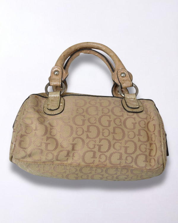 Vintage Guess Handbag | Beige Monogram Purse by Guess - hand bag available on lyonsway.com for 105.00 . Perfect for .