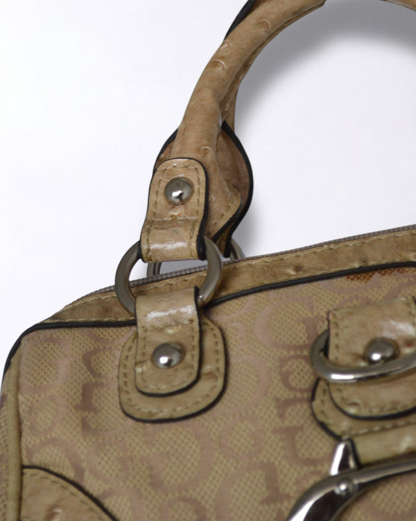 Vintage Guess Handbag | Beige Monogram Purse by Guess - hand bag available on lyonsway.com for 105.00 . Perfect for .