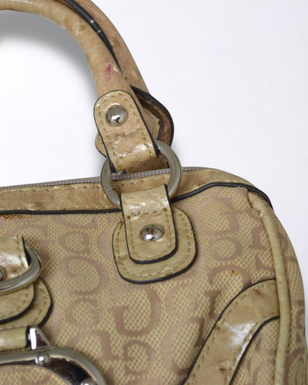 Vintage Guess Handbag | Beige Monogram Purse by Guess - hand bag available on lyonsway.com for 105.00 . Perfect for .