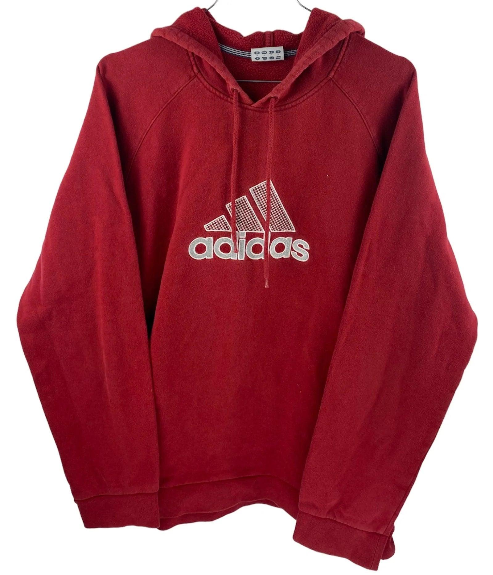 RED VINTAGE ADIDAS SWEATSHIRT HOODIE SIZE M
