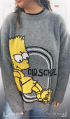 Retro Bart Simpson Sweater in Size L by SIMPSONS - available on lyonsway.com for 74.95 . Perfect for 55-75, GREY, L, size L .