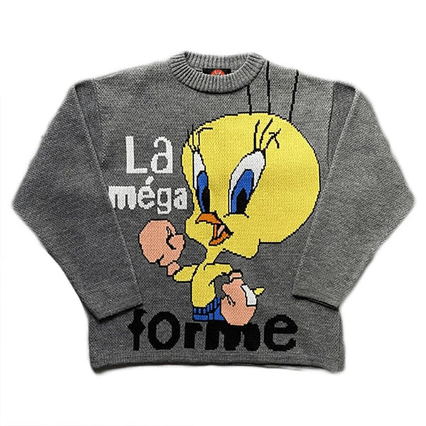 Tweety Grey Looney Tunes Boxing Sweater Size L by LOONEY TUNES - KNITWEAR available on lyonsway.com for 85.00 . Perfect for L, LOONEY TUNES/ WARNER BROS, PROMOTION, RARE, SWEATER, TRUI, ULTRA RARE, USA, vintage, WOL, €75-€100 .