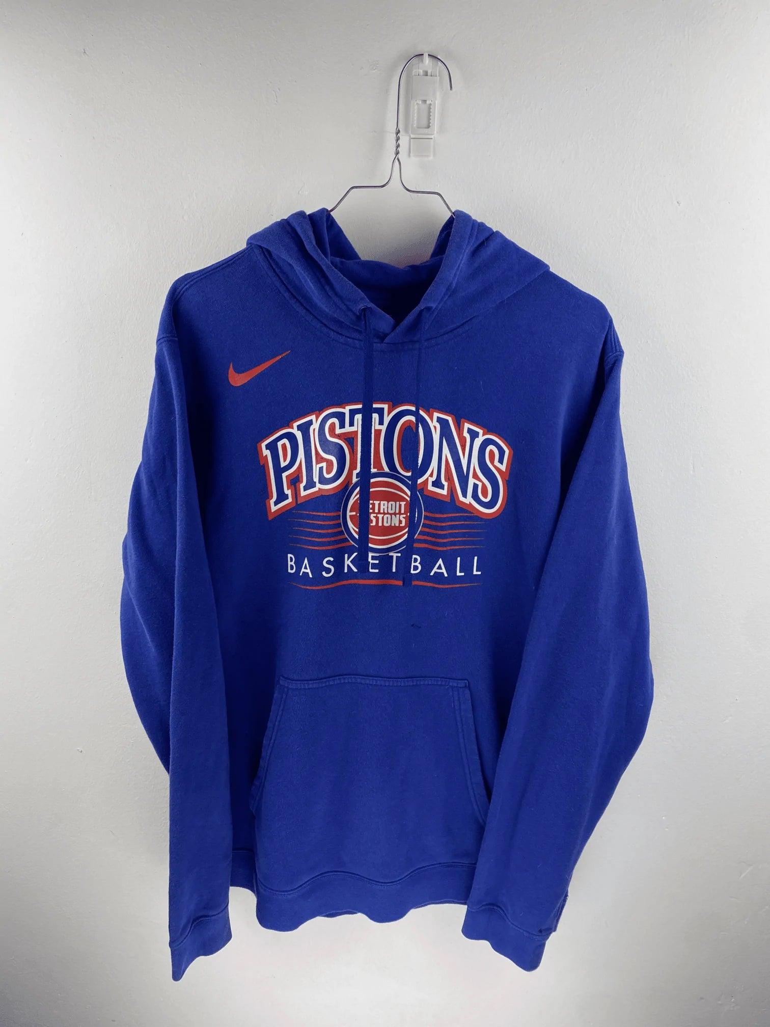 VINTAGE NIKE DETROIT PISTONS NBA HOODIE SIZE L SUSTAINABLE AND PRE