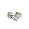 Y2K Crystal Heart Open Rings