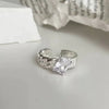 Y2K Crystal Heart Open Rings