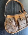 Vintage Guess Tasche Beige Monogramm Y2K Handtasche