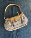 Vintage Guess Tasche Beige Monogramm Y2K Handtasche