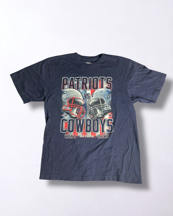 Vintage NFL Patriots vs Cowboys Graphic Tee Size L — Week 5 AT&T Stadium 2015