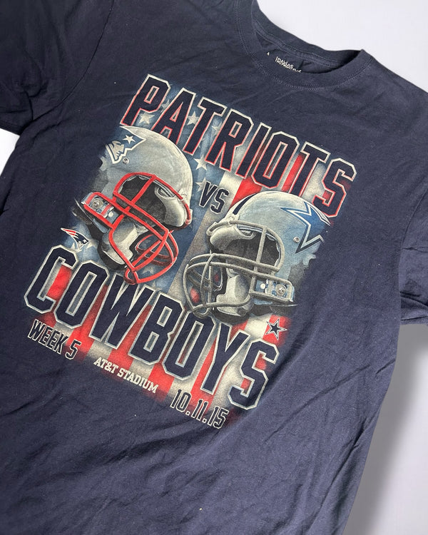 Vintage NFL Patriots vs Cowboys Graphic Tee Size L — Week 5 AT&T Stadium 2015