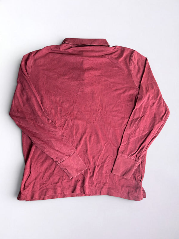 Vintage Ralph Lauren Long Sleeve Polo Shirt Red Size M