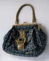 Vintage Guess Tasche Denim Gold Handtasche