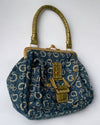 Vintage Guess Tasche Denim Gold Handtasche