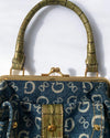 Vintage Guess Tasche Denim Gold Handtasche