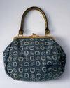 Vintage Guess Tasche Denim Gold Handtasche