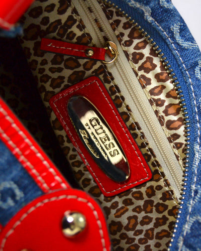 Vintage Guess Bag Denim | Y2K Monogram Shoulder Purse
