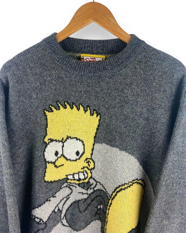 Bart Simpson 2003 Vintage Sweater Size L Grey Skate Knitwear by SIMPSONS - CREWNECK available on lyonsway.com for 95.00 . Perfect for bart simpson, GREY, L, size L, THE SIMPSONS, €75-€100 .