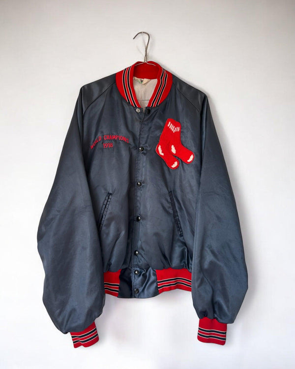 Red Sox Varsity Jacket 1918 World Champion Boston Tupfer Size L by Vintage USA Sports - VARSITY JACKET available on lyonsway.com for 265.00 . Perfect for ABOVE €125, L, RED SOX, size L, ULTRA RARE, varsity jacket .