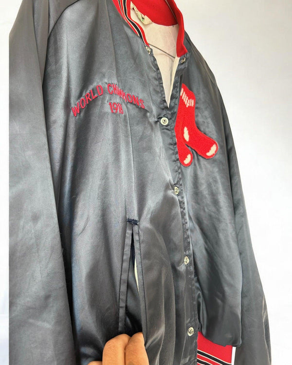 Red Sox Varsity Jacket 1918 World Champion Boston Tupfer Size L by Vintage USA Sports - VARSITY JACKET available on lyonsway.com for 265.00 . Perfect for ABOVE €125, L, RED SOX, size L, ULTRA RARE, varsity jacket .