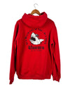 Red Vintage Shark Hoodie Size M - Lyons way | Online Handpicked Vintage Clothing Store