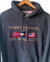 Tommy Hilfiger Vintage Hoodie Navy Size M Flags - Lyons way | Online Handpicked Vintage Clothing Store