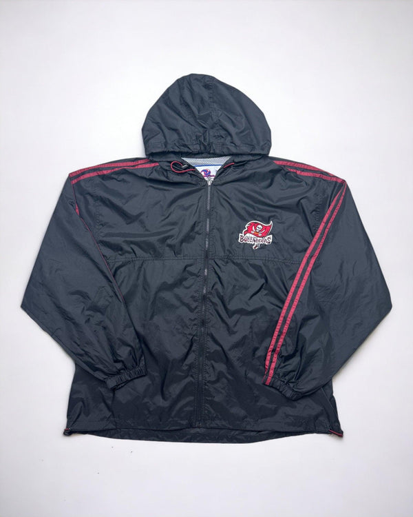 Unique Sports Generation Vintage Tampa Bay Buccaneers Jacket Size L by Vintage USA Sports - Windbreaker available on lyonsway.com for 55.00 . Perfect for BLACK,NFL,€55-€75 .