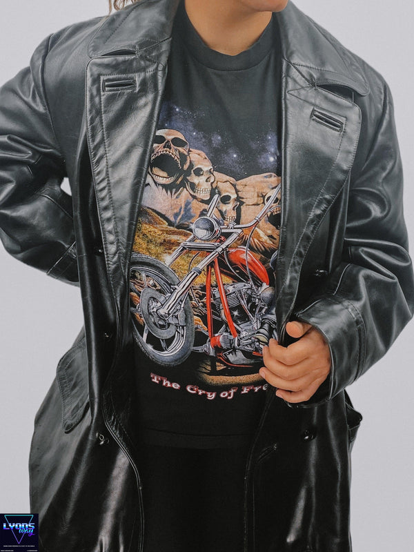 Vintage Black Leather Jacket Size M by Lyons way | Online Handpicked Vintage Clothing Store - available on lyonsway.com for 64.95 . Perfect for BLACK, M, OTHER BRANDS, SIZE M, €55-€75 .