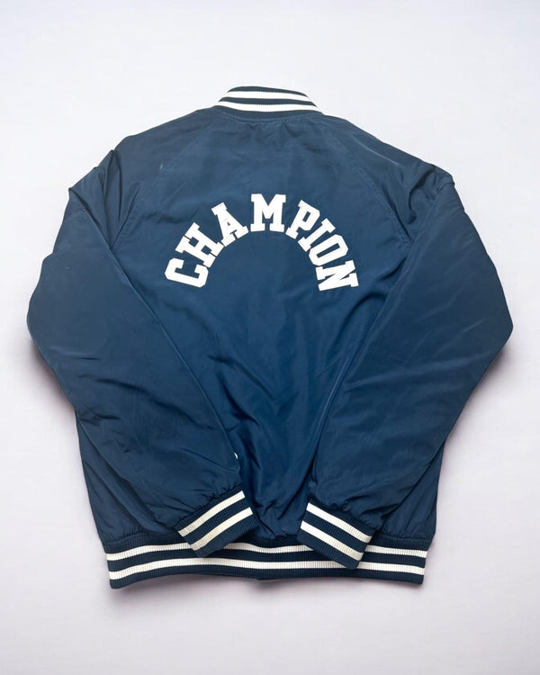 Vintage Champion Varsity Jacket Size L by Champion - Jacket available on lyonsway.com for 60.00 . Perfect for BLUE,CHAMPION,L,size L .