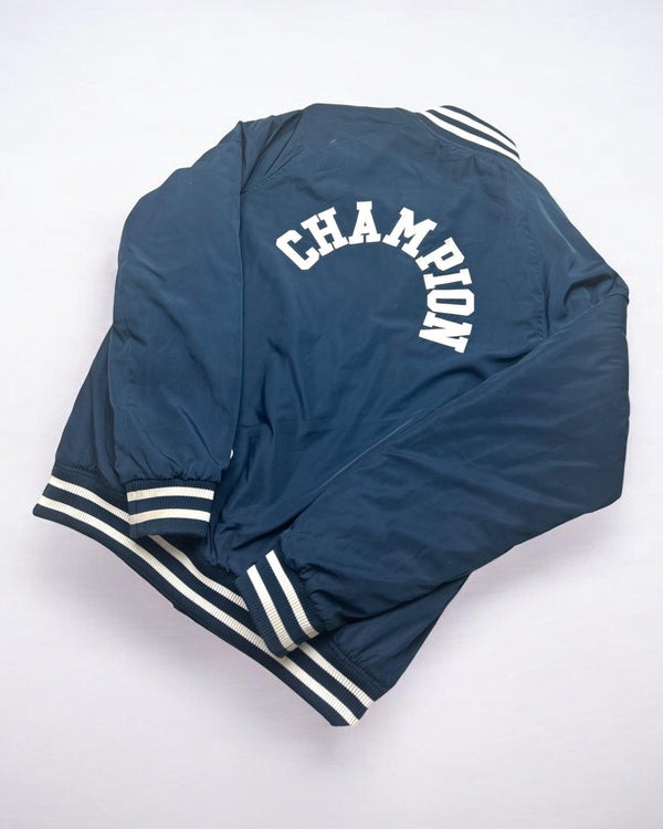 Vintage Champion Varsity Jacket Size L by Champion - Jacket available on lyonsway.com for 60.00 . Perfect for BLUE,CHAMPION,L,size L .