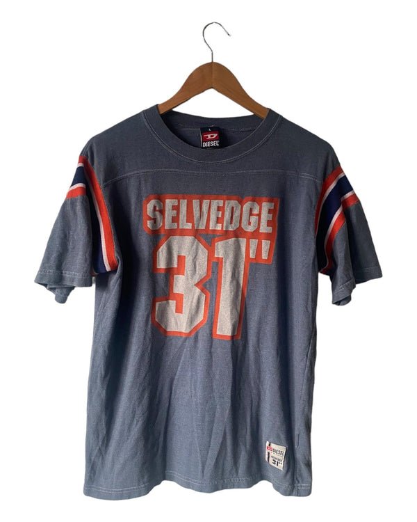 Vintage Diesel Selvedge T-Shirt Size L by Lyons way | Online Handpicked Vintage Clothing Store - available on lyonsway.com for 28.00 . Perfect for BLUE, DARK BLUE, DIESEL, OTHER BRANDS, €25-€55 .