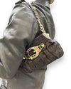 Vintage Guess Bag Black With Gold Hand Bag - Lyons way | Online Handpicked Vintage Clothing Store