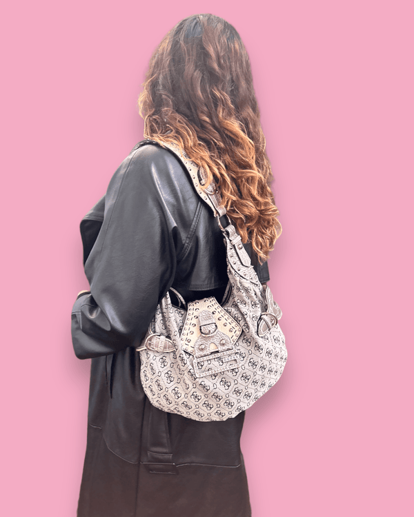 Vintage Guess Bag Grey Large Monogram Retro Bags Lyons Way Lyons way Online Handpicked Vintage Clothing Store