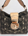 Vintage Guess Tasche Schwarz Denim Monogramm Handtasche Y2K