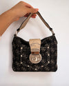 Vintage Guess Tasche Schwarz Denim Monogramm Handtasche Y2K