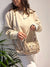 Vintage guess bag latte beige hand bag monogram leather - Lyons way | Online Handpicked Vintage Clothing Store