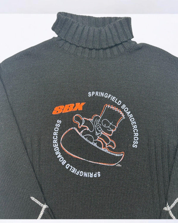 Vintage Simpson Turtleneck Sweater Size M by The Simpsons - JUMPER available on lyonsway.com for 45.00 . Perfect for BLACK,M,SIZE M .