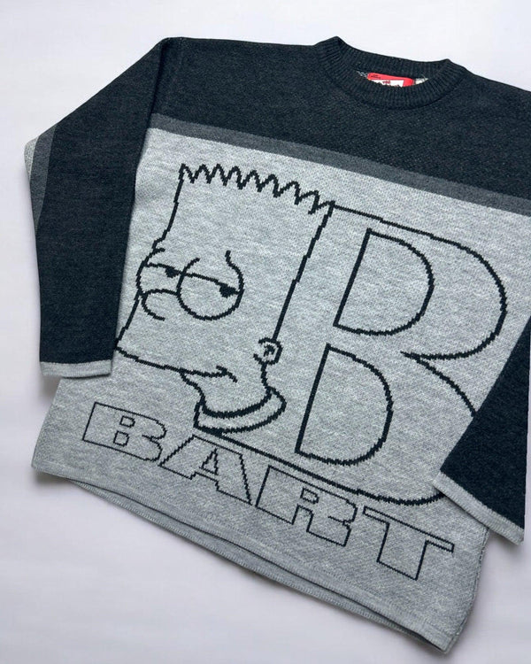 Vintage Simpsons Sweater Size L by The Simpsons - KNITWEAR available on lyonsway.com for 120.00 . Perfect for bart simpson,GREY,L,SIMPSONS,size L,THE SIMPSONS,ULTRA RARE,€100-€125 .