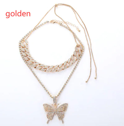 Y2K Butterfly Charm Necklace Set by Lyons way | Online Handpicked Vintage Clothing Store - available on lyonsway.com for 49.37 . Perfect for jewelry,necklace .