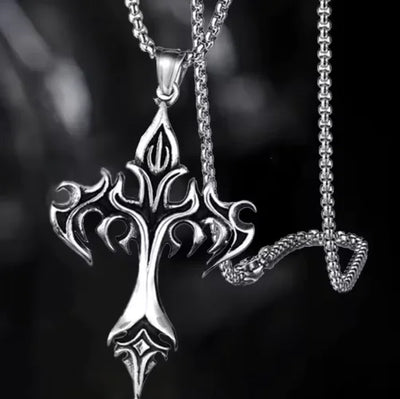 Y2K Cross Stainless Steel Necklace by Lyons way | Online Handpicked Vintage Clothing Store - available on lyonsway.com for 14.20 . Perfect for .