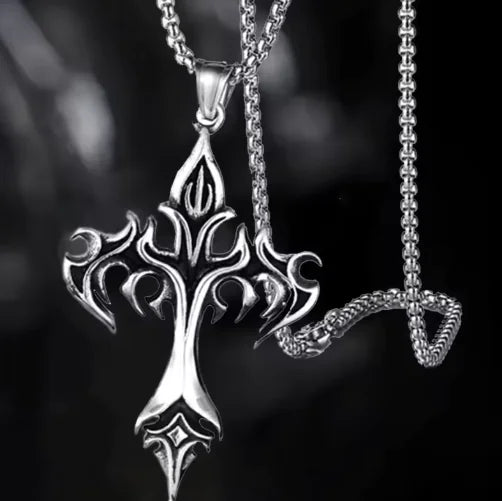 Y2K Cross Stainless Steel Necklace by Lyons way | Online Handpicked Vintage Clothing Store - available on lyonsway.com for 14.20 . Perfect for .