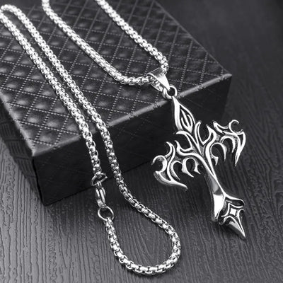 Y2K Cross Stainless Steel Necklace by Lyons way | Online Handpicked Vintage Clothing Store - available on lyonsway.com for 14.20 . Perfect for .