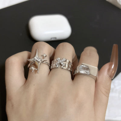 Y2K Crystal Rings by Lyons way | Online Handpicked Vintage Clothing Store - available on lyonsway.com for 17.96 . Perfect for jewelry,rings,unisex .
