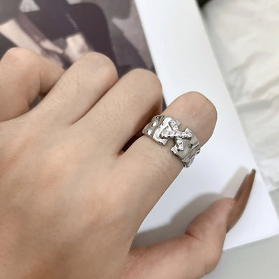 Y2K Crystal Rings by Lyons way | Online Handpicked Vintage Clothing Store - available on lyonsway.com for 17.96 . Perfect for jewelry,rings,unisex .