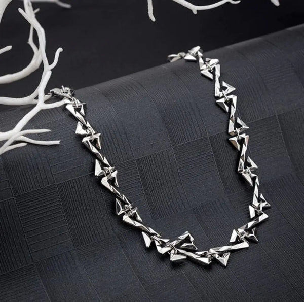 Y2K Gothic Stainless Steel Chain Necklace by Lyons way | Online Handpicked Vintage Clothing Store - available on lyonsway.com for 20.49 . Perfect for accessory,gift,jewelry,necklace .
